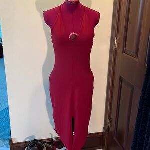 Pimkie   Dress   Halter dress Midi dress  Deep Red  curve hugging   Size 6   GUC